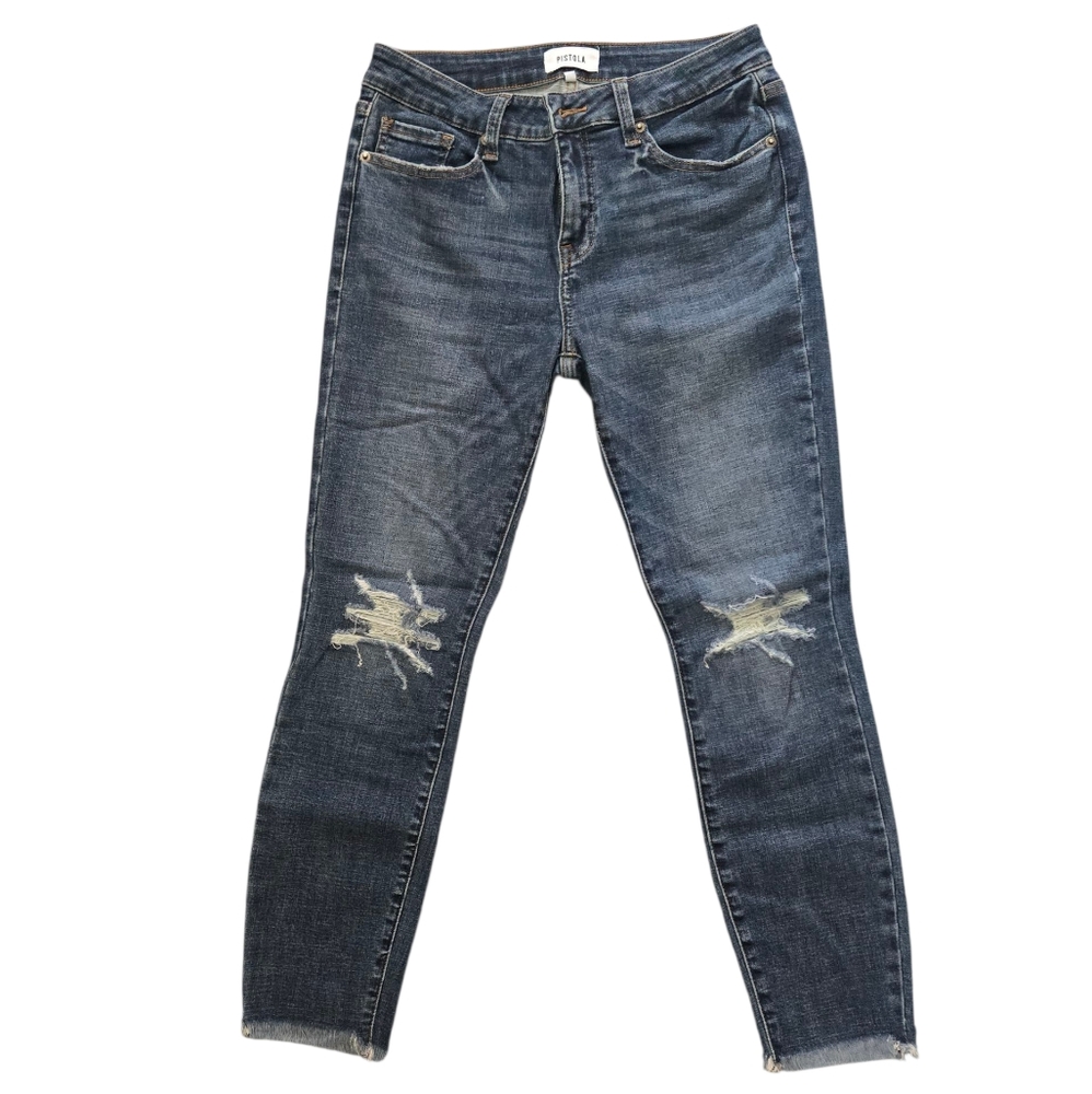 Pistola Distressed Ankle Skinny Jeans